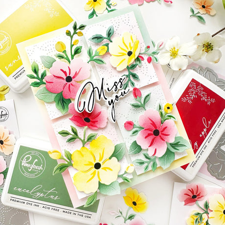 Pinkfresh Studio Gentle Bloomscape die & Stencil Bundle