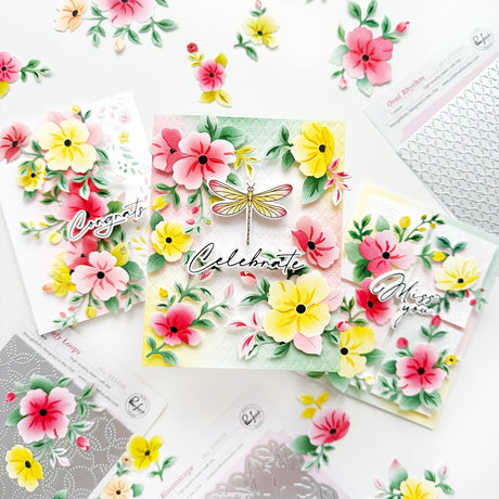 Pinkfresh Studio Gentle Bloomscape die & Stencil Bundle