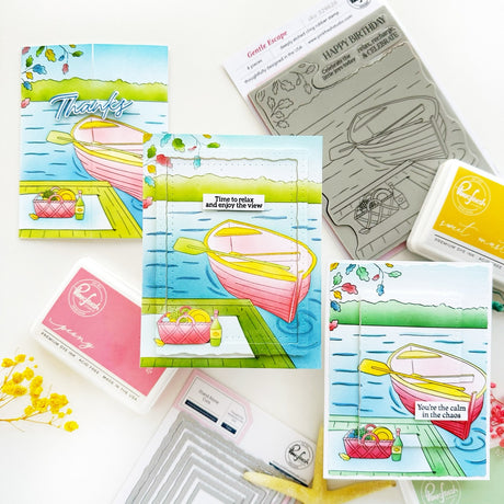 Pinkfresh Studio Gentle Escape Cling Stamp/ Stencil Bundle