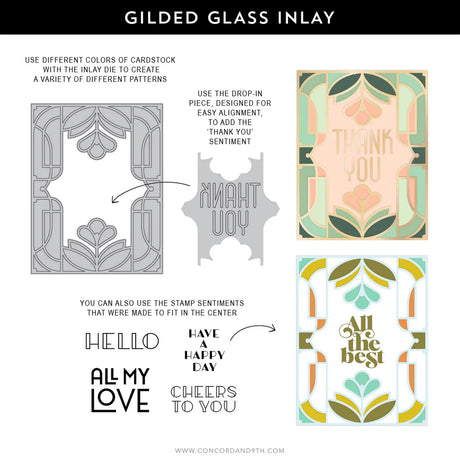 Concord & 9th Gilded Glass Stamp Set & Die Bundle