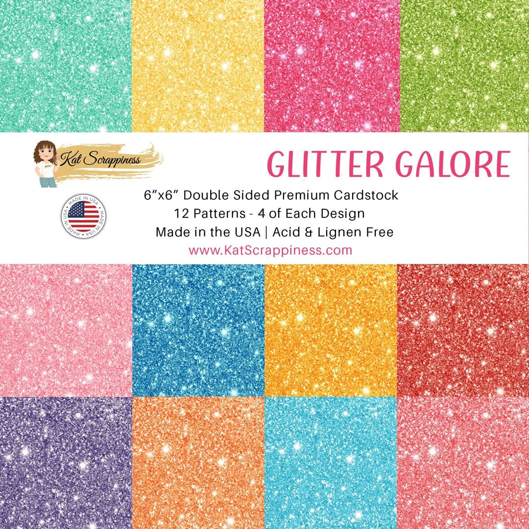 Kat Scrappiness Glitter Galore 6x6 Faux Glitter Paper Pad