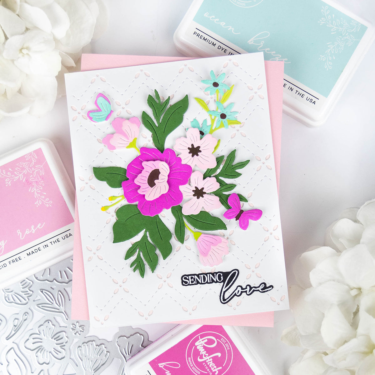 Pinkfresh Studio Golden Poppies die & Stencil Bundle