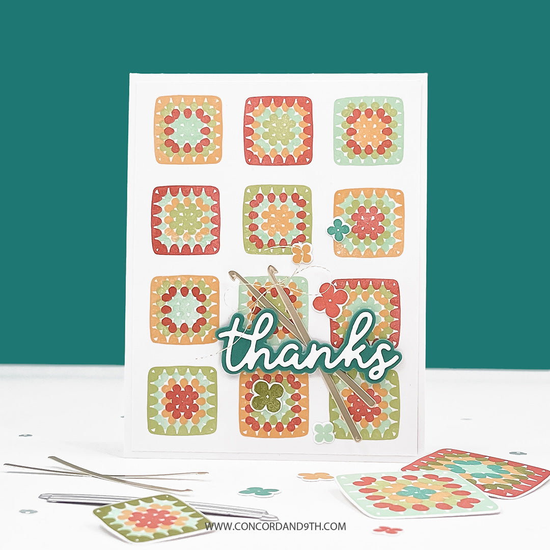 Concord & 9th Granny Square Turnabout™ Stamp Set (6 x 8) & Die Bundle