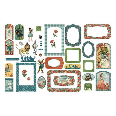Graphic 45 Wonder of Oz Chipboard Pieces, Tags & Frames