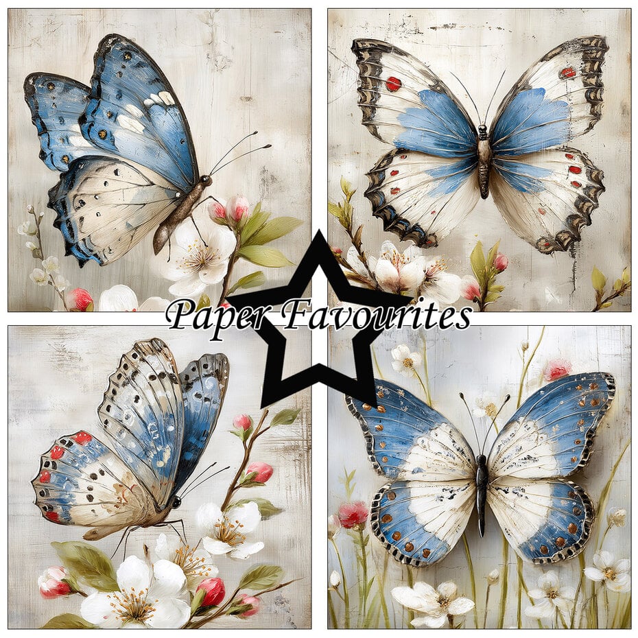 Paper Favourites Grunge Butterflies 6x6 Inch Paper Pad (PF561)