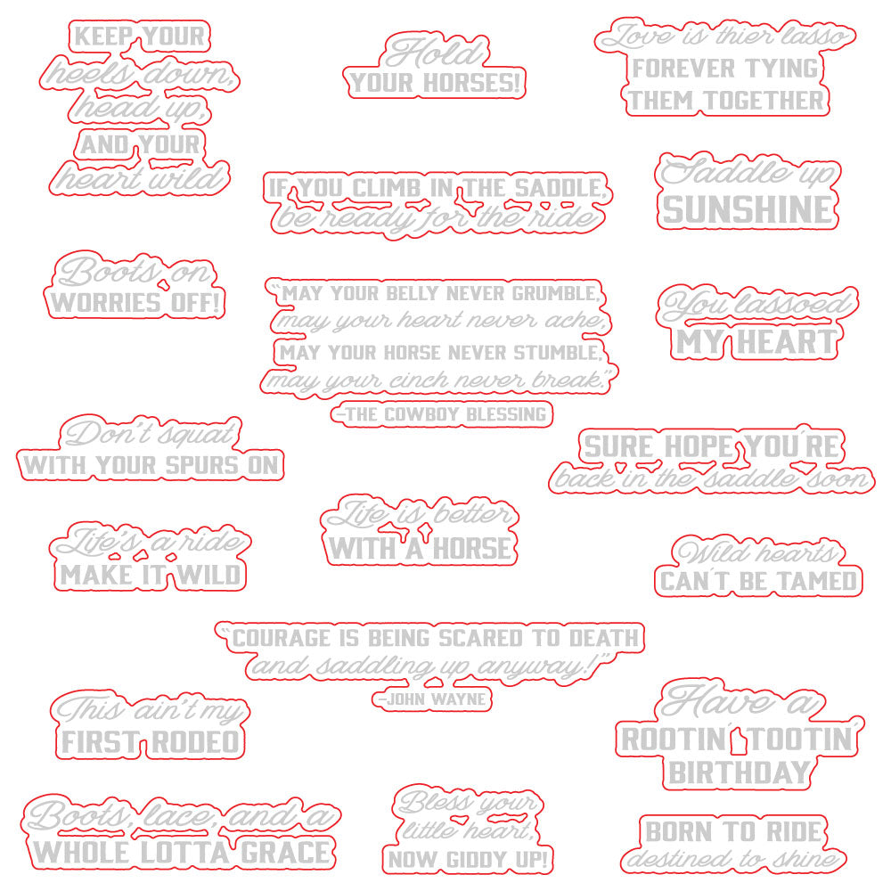 Honey Bee Stamps Saddle Up - 6x8 Stamp Set & die Bundle