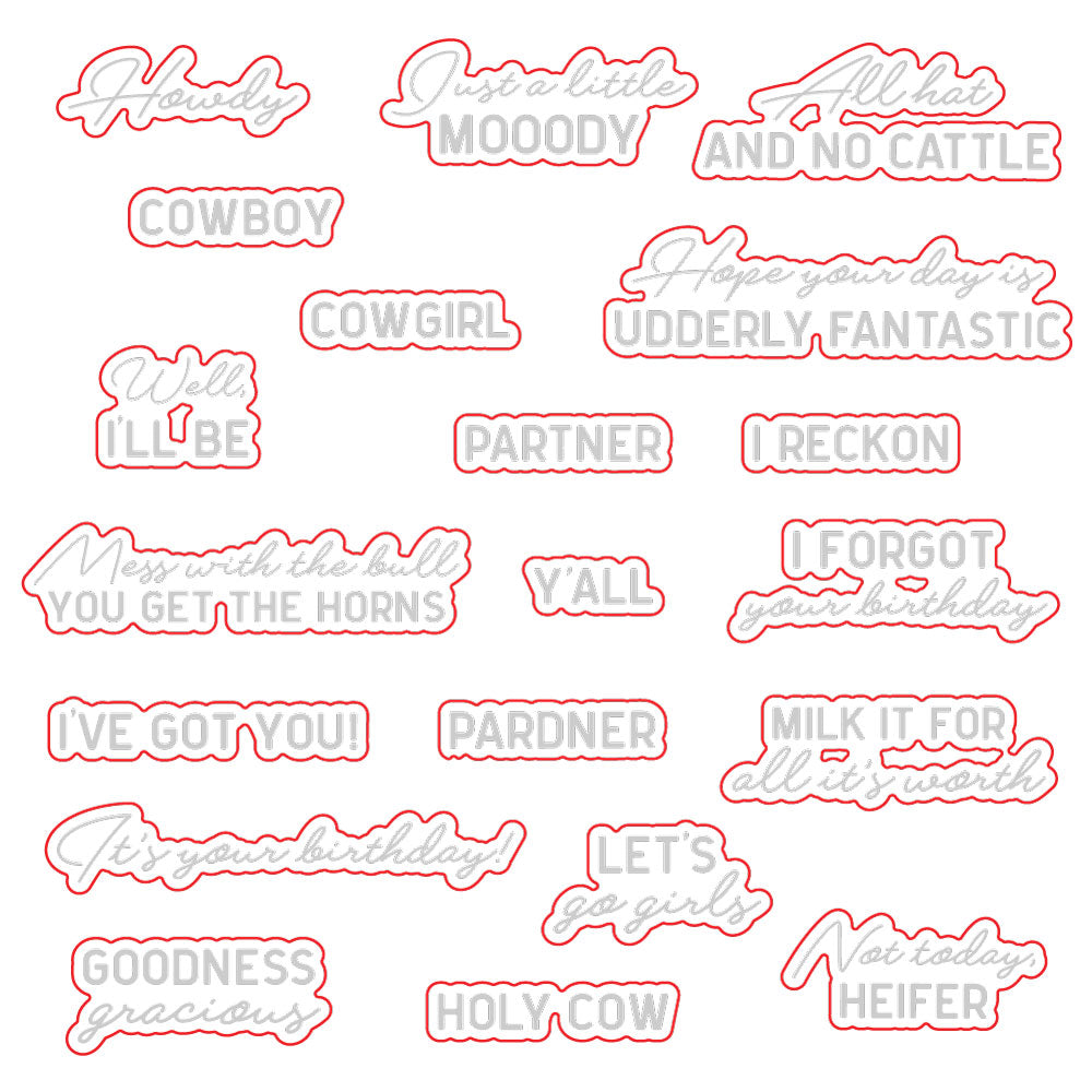 Honey Bee Stamps Howdy Y'all - 4x6 Stamp Set & Die Bundle