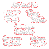 Honey Bee Stamps Hello Sweet Tea - 3x 4 Photopolymer Stamp Set / Die Bundle