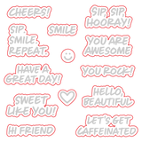 Honey Bee Stamps Sip. Smile. Repeat. - 4x 4 Photopolymer Stamp Set / Die Bundle