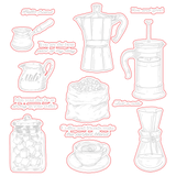 Honey Bee Stamps Rise And Grind - 6x8 Rubber Cling Stamp Set / Die Bundle