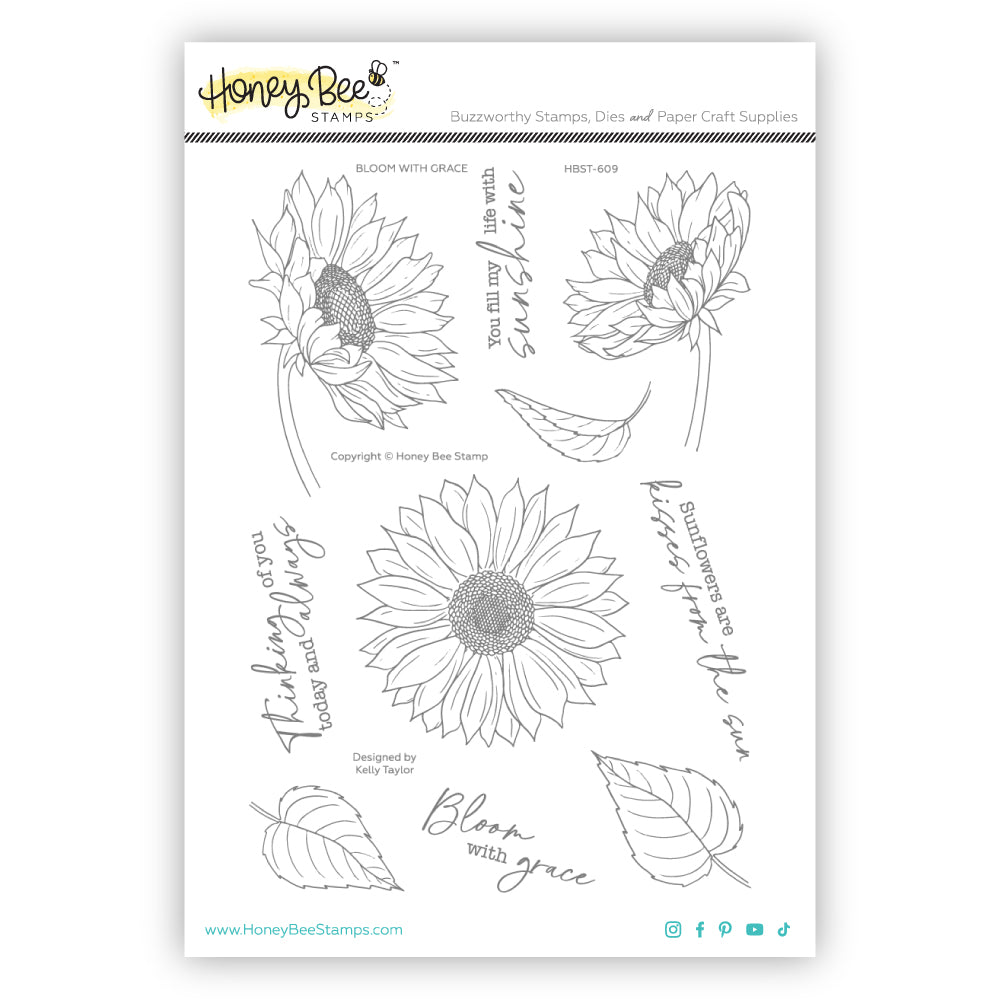 Honey Bee Bloom With Grace - 6x8 Stamp Set