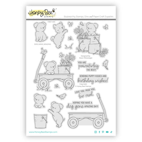 Honey Bee Stamps Dog Gone Amazing - 6"x8" Clear Stamp Set