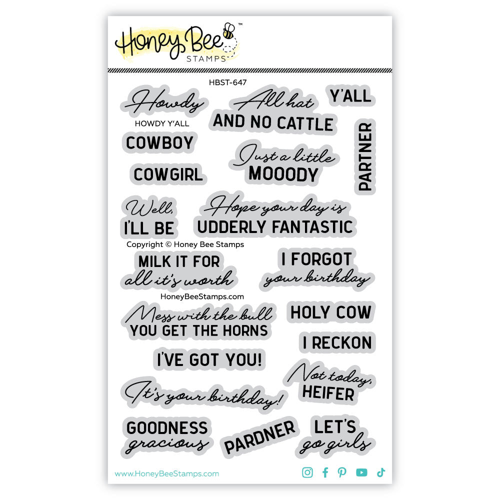 Honey Bee Stamps Howdy Y'all - 4x6 Stamp Set & Die Bundle