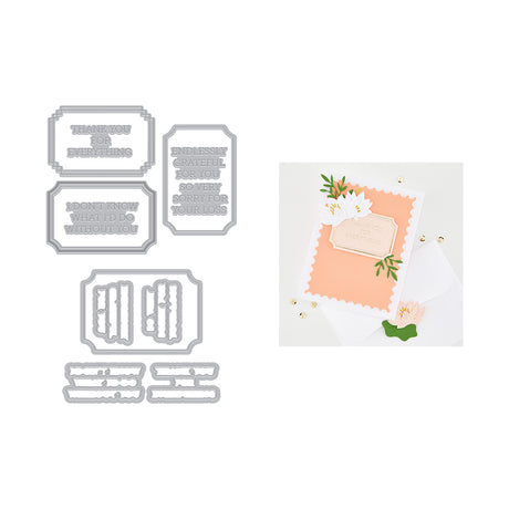 Hero Arts Lovely Labels Letterpress + Foil & Cut