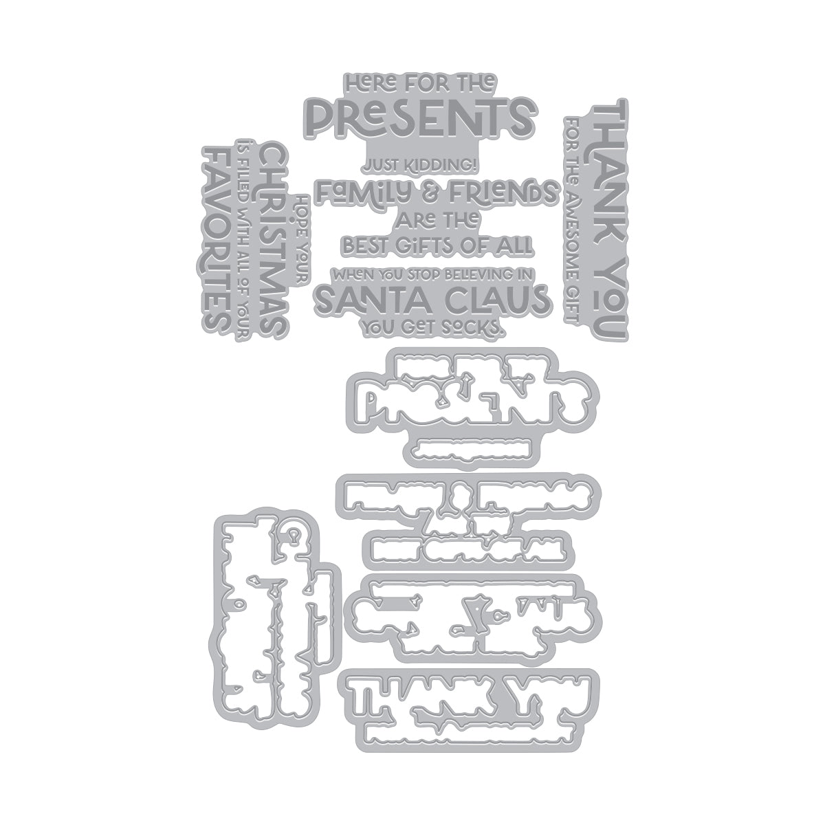 Hero Arts Here for the Presents Letterpress + Foil & Cut from the Best Gift Ever Collection