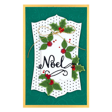 Spellbinders Holly Flourish 2D Embossing Folder from the Christmas Flourish Collection by Becca Feeken