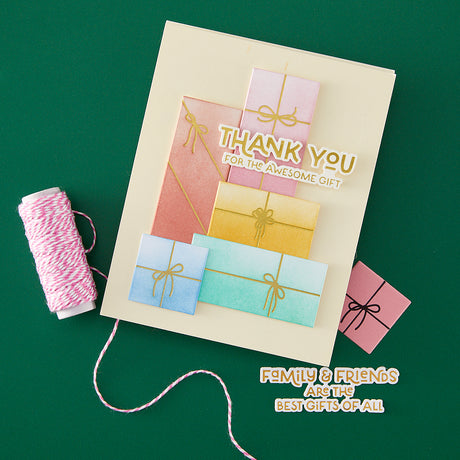 Hero Arts Wrap it Up Letterpress + Foil Plates with Placement Guide from the Best Gift Ever Collection