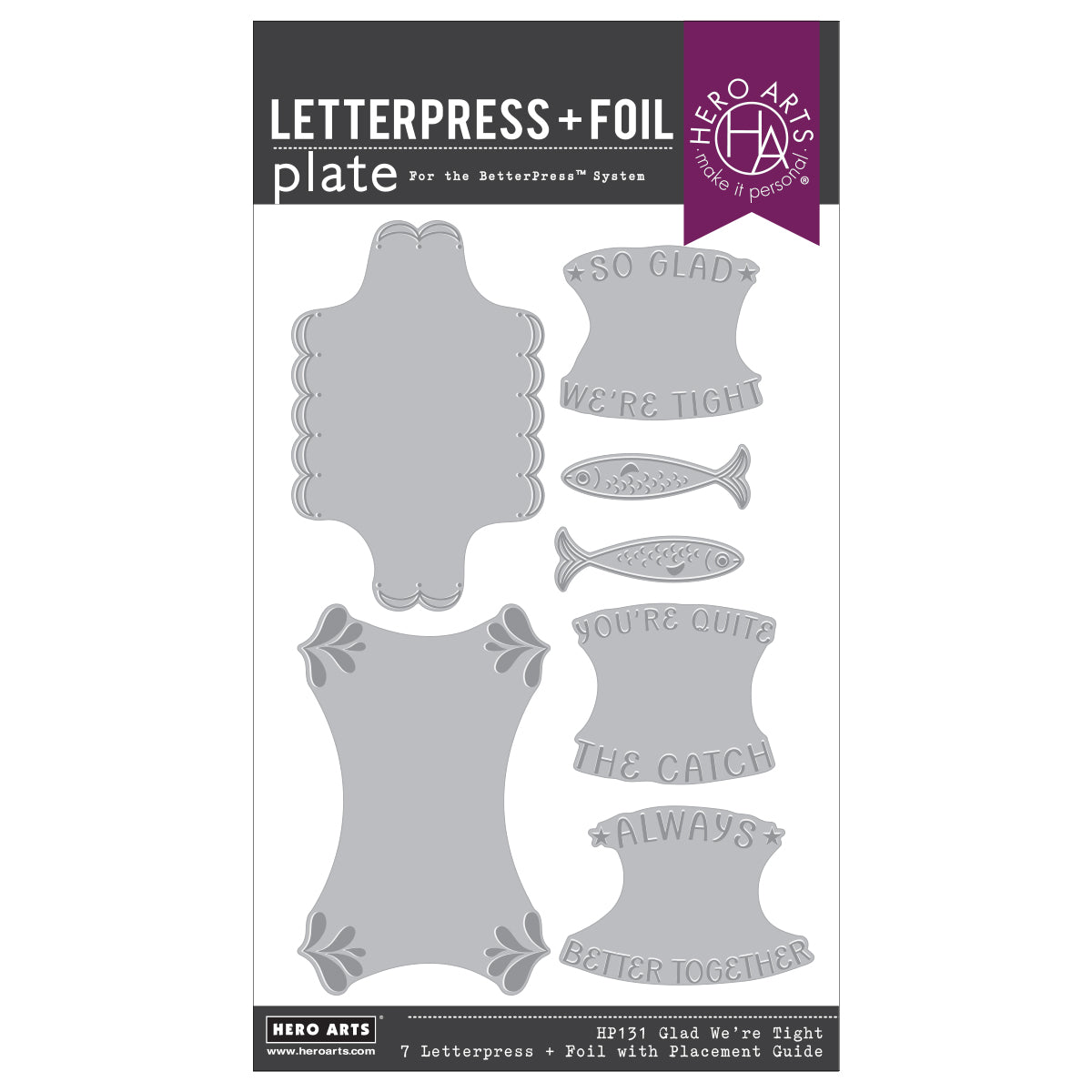 Hero Arts Glad We’re Tight Letterpress + Foil Set