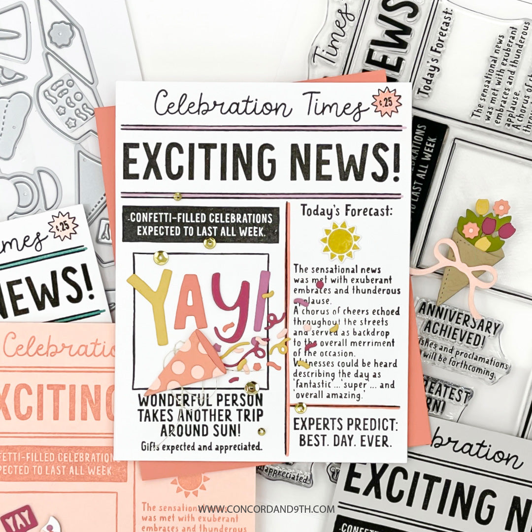 Concord & 9th Happy Headlines Stamp Set (6 x 8)