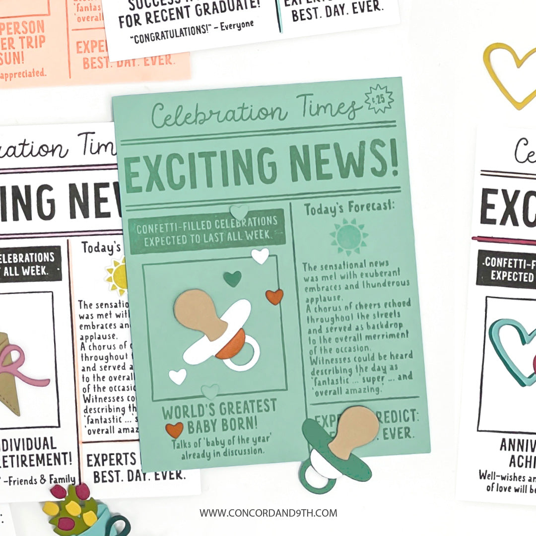 Concord & 9th Happy Headlines Stamp Set (6 x 8)