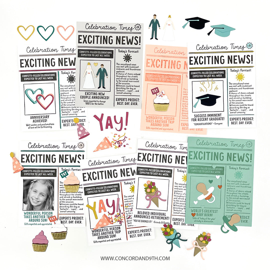 Concord & 9th Happy Headlines Stamp Set (6 x 8)