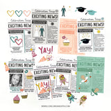 Concord & 9th Happy Headlines Stamp Set (6 x 8)