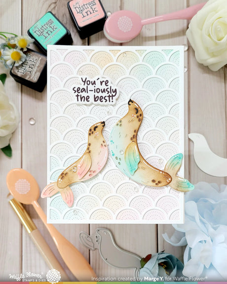 Waffle Flower Happy Seals Die (422470)
