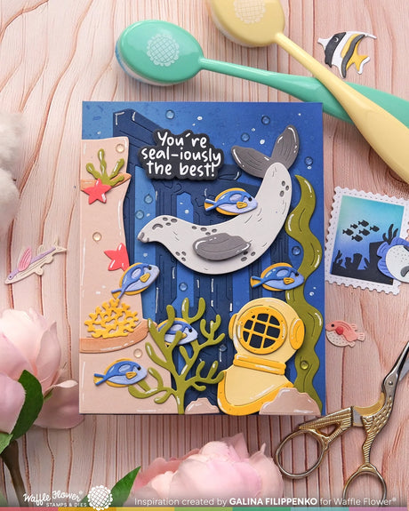 Waffle Flower Happy Seals Die (422470)