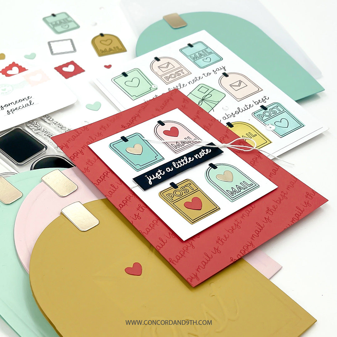 Concord & 9th Happy Mail Embossing Folder (4.75 x 6)