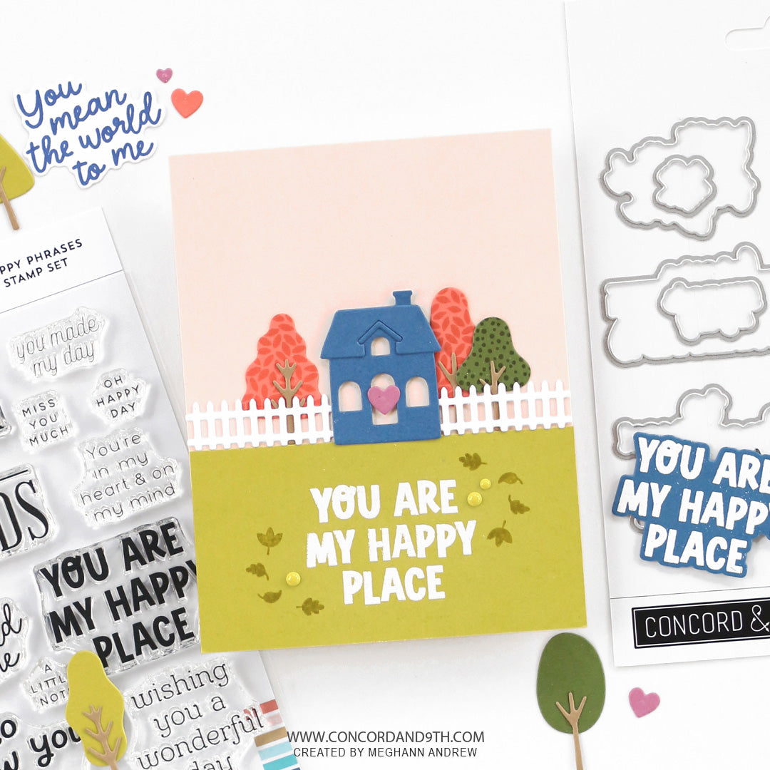 Concord & 9th Happy Phrases Stamp & Die Bundle