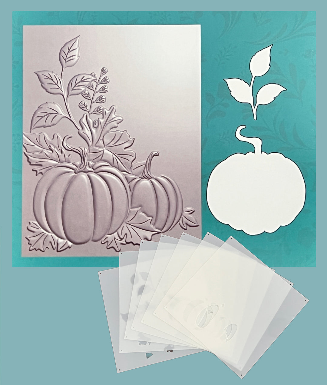 Gina K Designs BUNDLE- Harvest Pumpkins 3D Embossing Folder, Die and Stencil