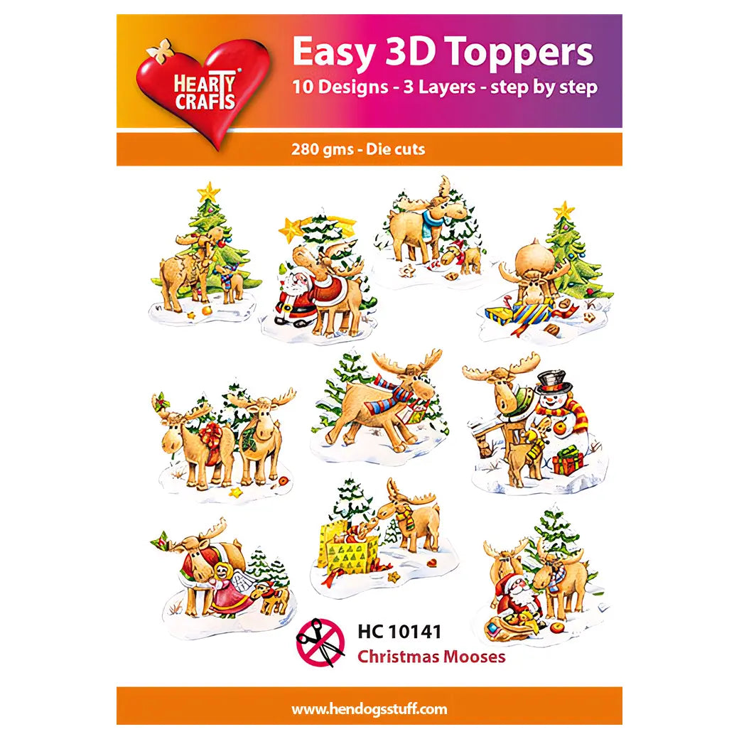Hearty Crafts Easy 3D - Christmas Mooses HC10141