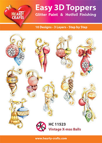 Hearty Crafts Easy 3D - Vintage X-mas Balls HC11523