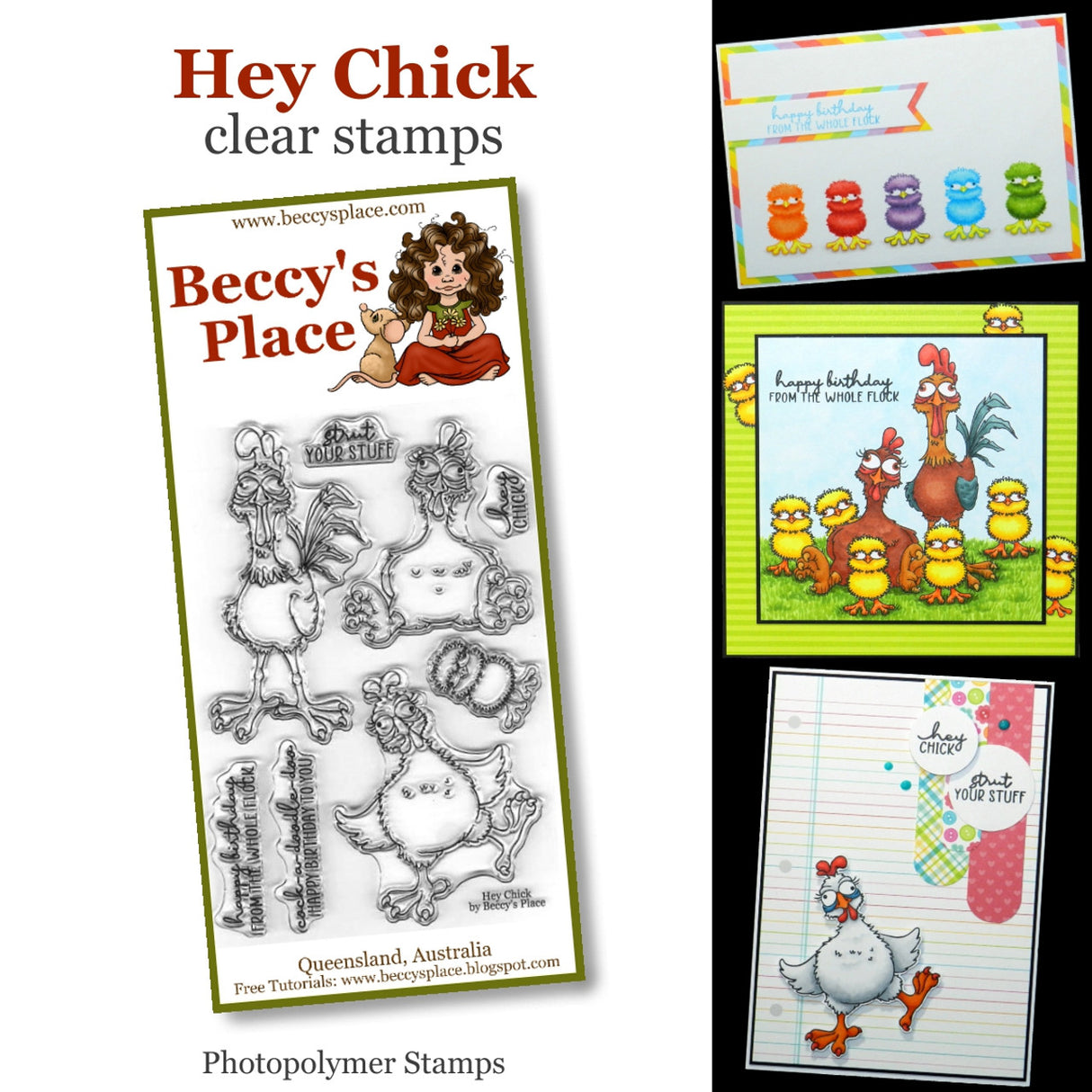 Beccy's place Hey Chick clear stamps