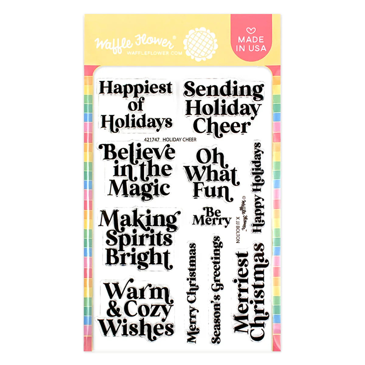 Waffle Flower Crafts Holiday Cheer Stamp Set