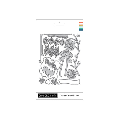 Concord & 9th Holiday Trimmings Stamp Set (3 x 4) & Die Bundle
