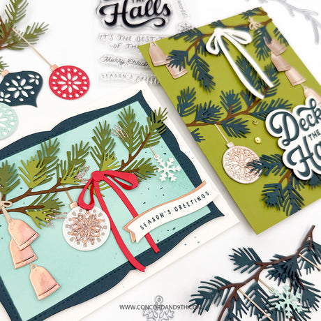 Concord & 9th Holiday Trimmings Stamp Set (3 x 4) & Die Bundle