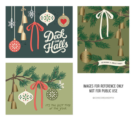 Concord & 9th Holiday Trimmings Stamp Set (3 x 4) & Die Bundle