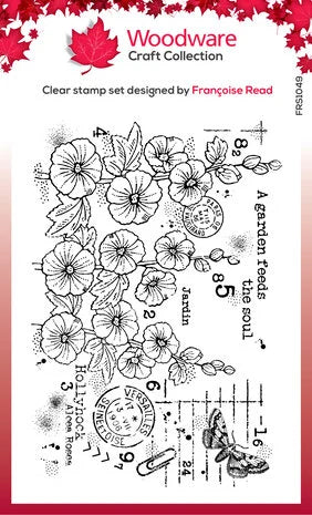 Woodware Hollyhocks Clear Stamps (FRS1049)