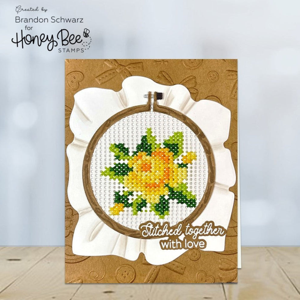 Honey Bee Stamps Embroidered - 3D Embossing Folder
