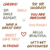 Honey Bee Stamps Sip. Smile. Repeat. - 4x 4 Photopolymer Stamp Set / Die Bundle