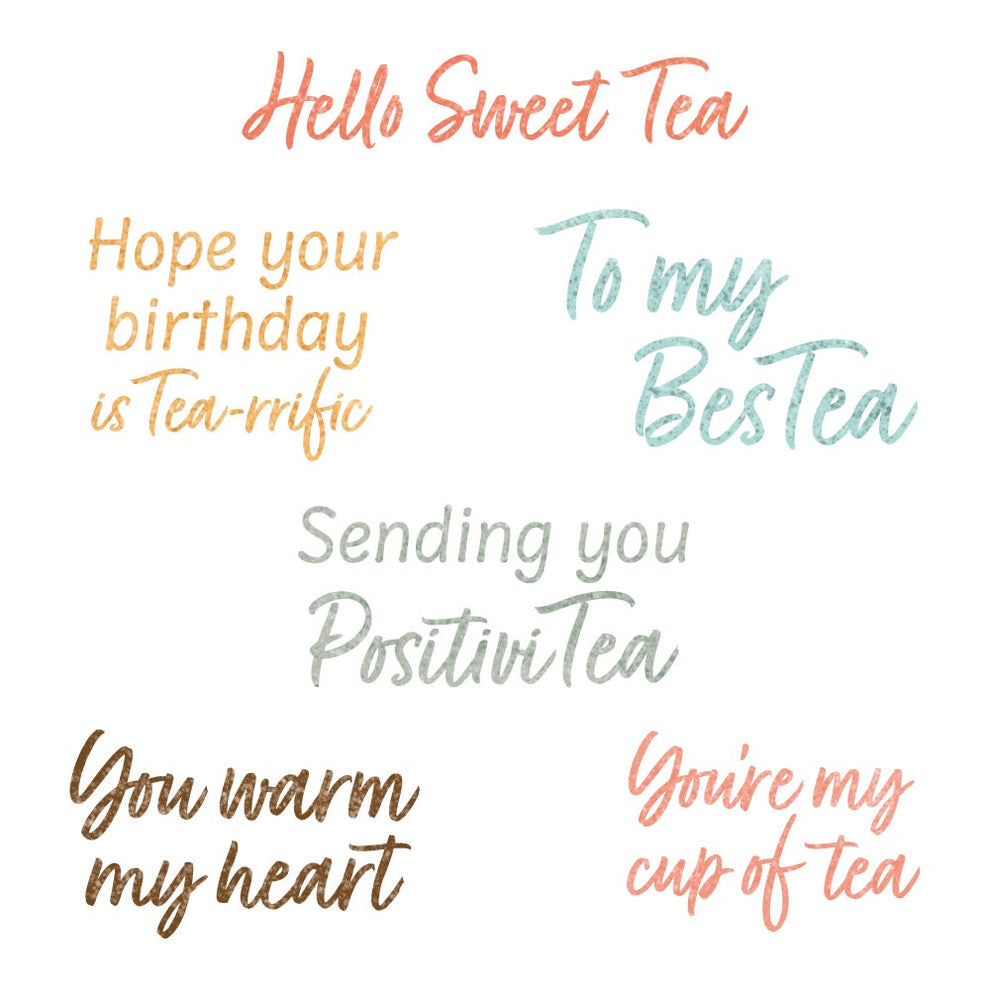 Honey Bee Stamps Hello Sweet Tea - 3x 4 Photopolymer Stamp Set / Die Bundle