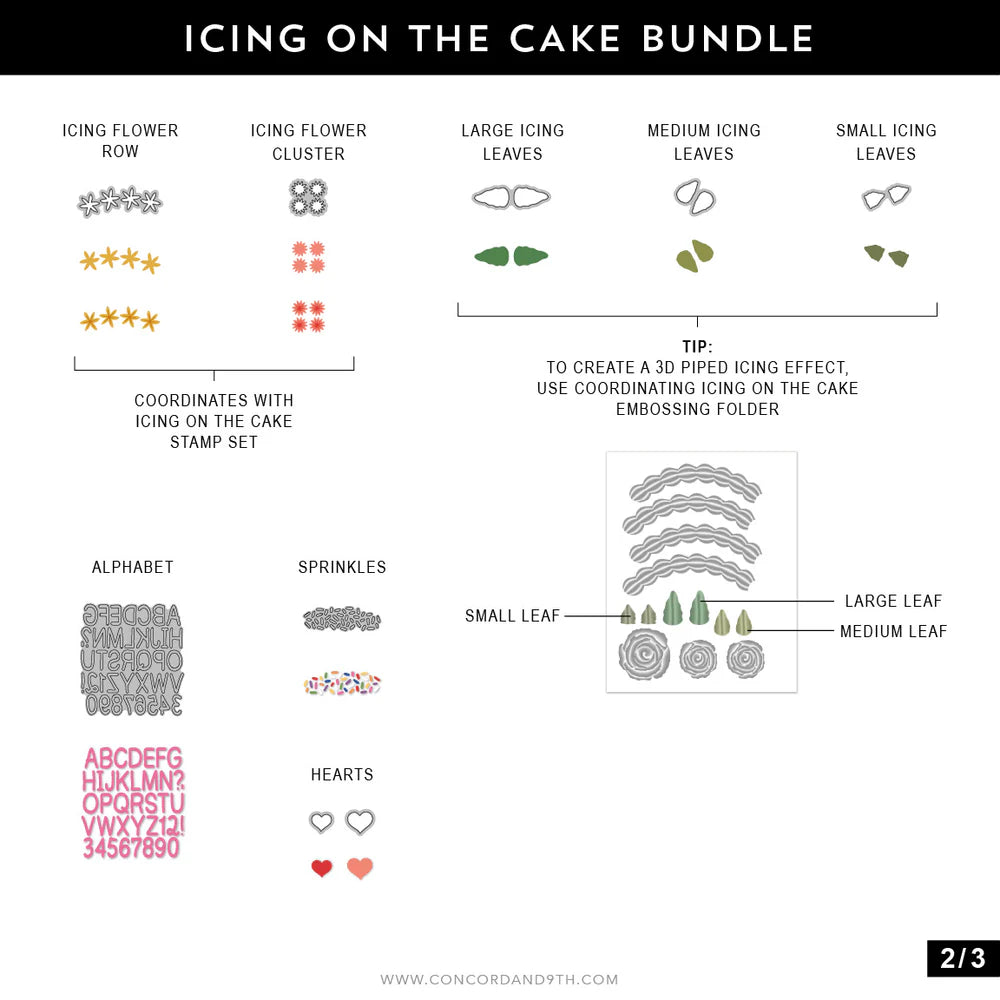 Concord & 9th Icing on the Cake Stamp Set & Die Bundle