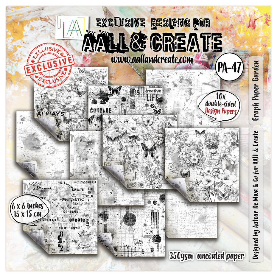 Aall and Create Inkblot Meadow 6x6 Inch Design Paper Graph Paper Garden (AALL-PA-047)