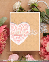 Waffle Flower Craft Inlaid Hearts Detail Stamp Set