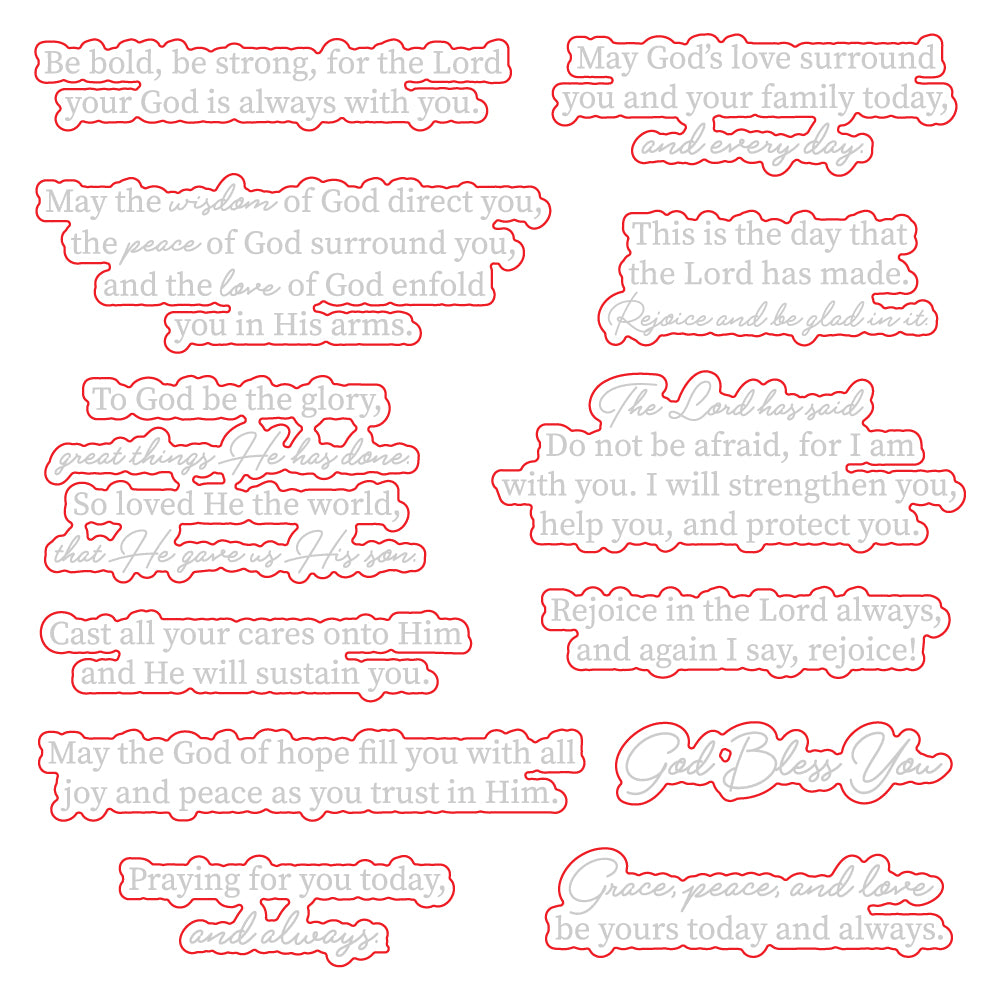 Honey Bee Stamps Inside Sentiments: God's Love - 6"x 6" Stamp Set die bundle