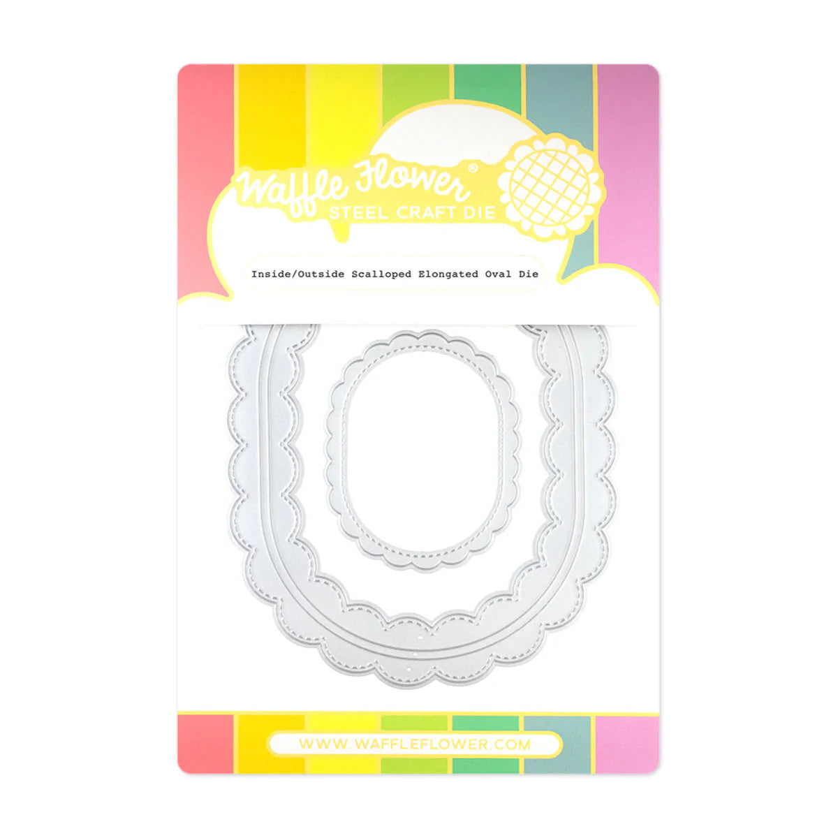 Waffle Flower Crafts Inside/Outside Scalloped Elongated Oval Die