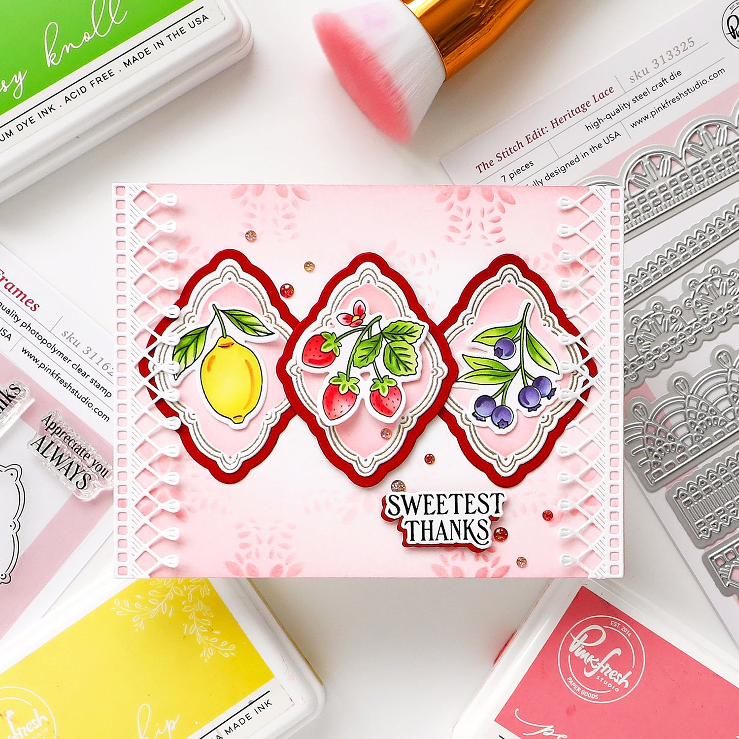 Pinkfresh Studio Freshly Picked Stamp/die/stencil Bundle