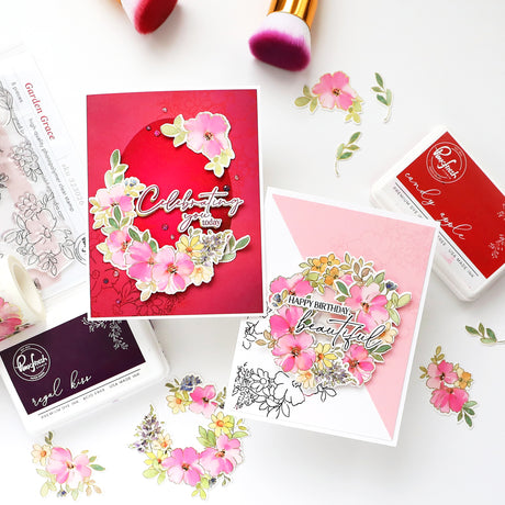 Pinkfresh Studio Garden Grace stamp, Die, Stencil and Washi Bundle