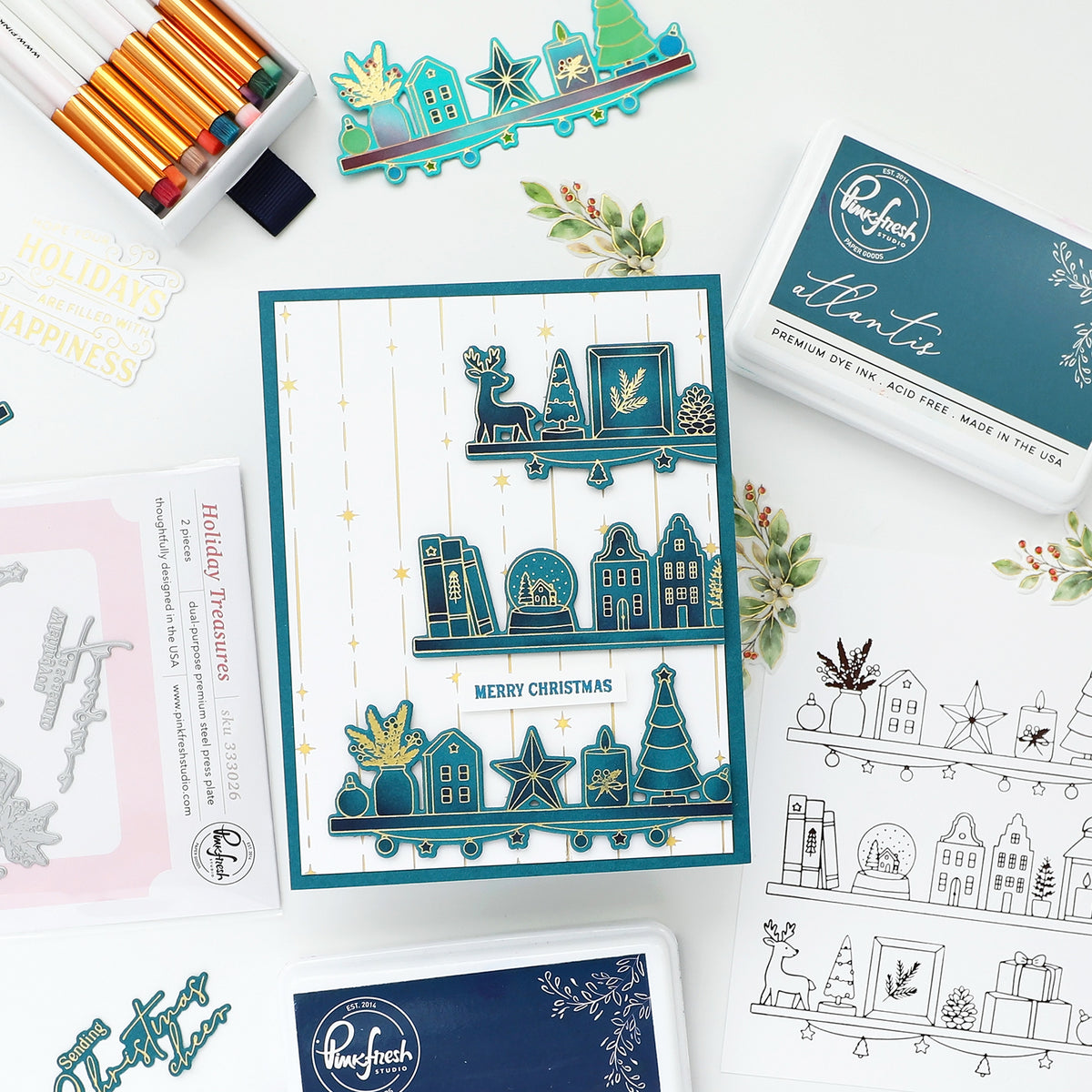 Pinkfresh Studio Holiday Treasures press plate